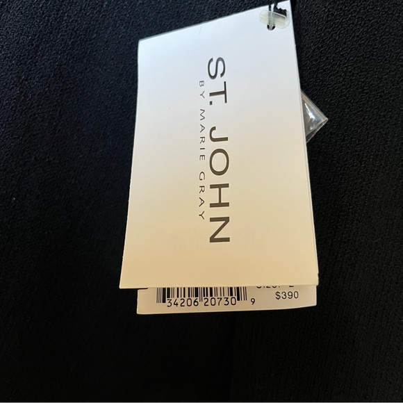 St. John Collection Marie Grey Tunic Sweater Santana Knit Black Large MSRP $390 - Picture 4 of 8